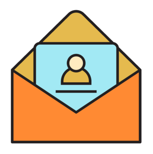 Mail icon Simple illustration of an envelope with a letter coming out of it.