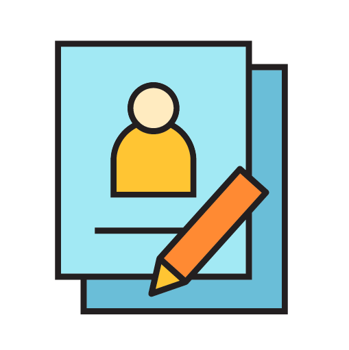 Storytelling Simple illustration of a pencil and paper.